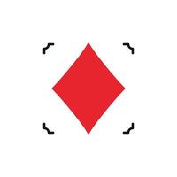 Diamonds Playing Card Suit vector concept simple red solid icon