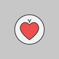 Hearts Playing Card Suit in Circle vector concept colored icon