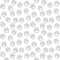 huellas de mascotas fondo sin costuras - patrón de línea de huellas de animales vectoriales vector