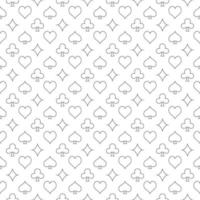 Vector Seamless poker background with Card Suits - Gambling linear Pattern