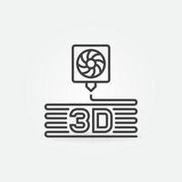 3d impresora extrusora vector impresión concepto delgada línea icono