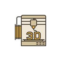 3D printer printing vector Future Technology concept colored icon