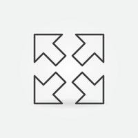 Maximize Size vector thin line Four Arrows concept icon or symbol