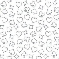 Diamonds, Spades, Clubs and Hearts - Gambling Concept Seamless linear Pattern
