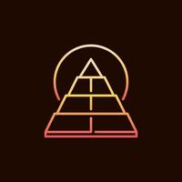 Pyramid and Egyptian Sun vector concept thin line colorful icon