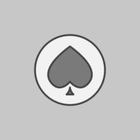Spades Card Suit in Circle vector concept colored icon or symbol