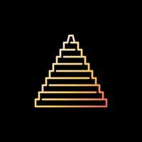Vector Egyptian Pyramid concept geometric minimal line colorful icon