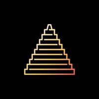 Vector Egyptian Pyramid concept geometric minimal line colorful icon