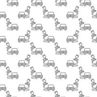 Vehicle Painting geometric concept outline minimal seamless pattern. Vector background