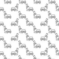 Vehicle Painting geometric concept outline minimal seamless pattern. Vector background