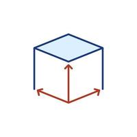 Cube Dimension vector concept colored icon or sign