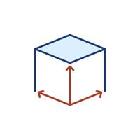 cubo dimensión vector concepto color icono o signo