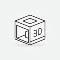 Creative 3D Printer vector concept outline icon