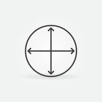 Circle Area vector concept minimal line icon or symbol