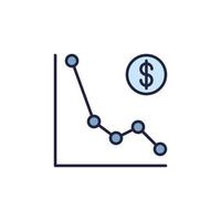 gráfico de caída vector inflación o concepto de hiperinflación icono de color