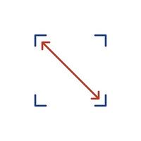 Scaling vector thin line concept colored simple icon or sign