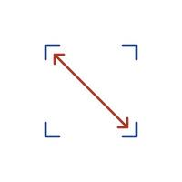 Scaling vector thin line concept colored simple icon or sign