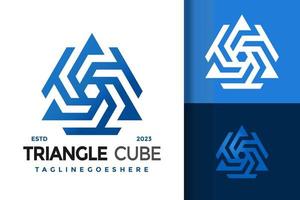 triángulo cubo logo logos diseño elemento stock vector ilustración plantilla