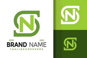 Letter SN or NS Leaf Logo Logos Design Element Stock Vector Illustration Template