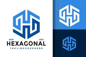Letter H Hexagonal Logo Logos Design Element Stock Vector Illustration Template
