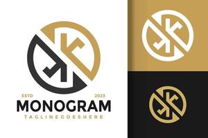 Letter K Monogram Logo Logos Design Element Stock Vector Illustration Template