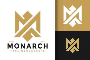 letra m monarca logotipo logotipos diseño elemento stock vector ilustración plantilla