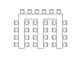 Plan for arranging seats and tables in interior, layout graphic outline elements. Chairs and tables icons in scheme architectural plan. Office and home furniture, top view. Vector line