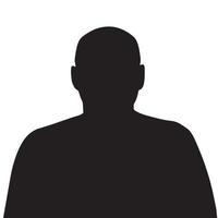 icono de silueta de retrato de hombre de mediana edad aislado sobre fondo blanco vector