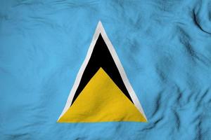 Waving flag of Saint Lucia in 3D rendering photo