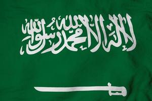 ondeando la bandera de Arabia Saudita en 3D rendering foto