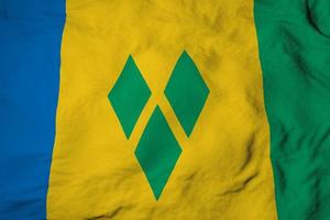 Waving flag of Saint Vincent and the Grenadines in 3D rendering photo