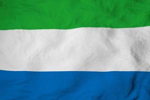 Waving Flag of Sierra Leone in 3D rendering photo