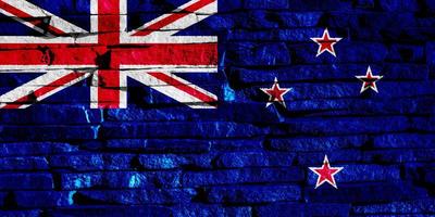 Flag of New Zealand on a textured background. Concept collage. photo