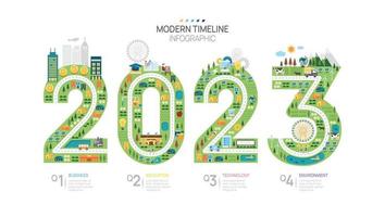 plantilla de infografía de línea de tiempo de mapa de ruta de negocios. calendario de diagrama de línea de tiempo de elemento de hito moderno y 4 trimestres, se puede utilizar para infografías vectoriales, presentaciones de datos de marketing digital. vector