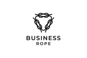 logotipo de enlace comercial de cuerda blanca negra