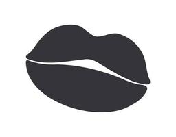 Silhouette icon of female lips vector