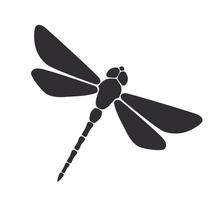 Silhouette icon of dragonfly vector