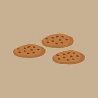 cookies with chocho chip topping for food vector illustration