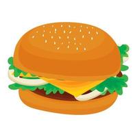 Hamburger sandwich with cheese. Fast-food design element vector illustration
