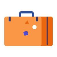 Traveler briefcase flat design on white background. Simple design for traveling concept vector