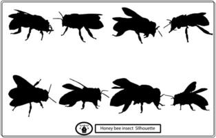 Honeybee silhouettes clipart collection free vector