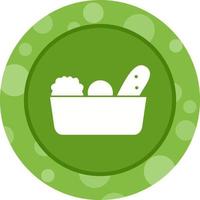 Unique Vegetable Basket Vector Glyph Icon