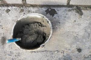 Mixing concrete is the mixing of concrete mixtures such photo