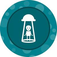 Unique Alien Abduction Vector Glyph Icon