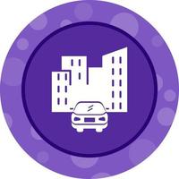 Beautiful Car in city Vector Glyph Icon