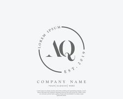 Initial letter AQ Feminine logo beauty monogram and elegant logo design, handwriting logo of initial signature, wedding, fashion, floral and botanical with creative template vector