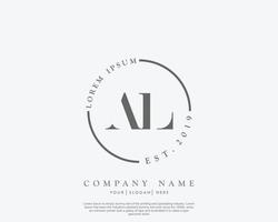 Initial letter AL Feminine logo beauty monogram and elegant logo design, handwriting logo of initial signature, wedding, fashion, floral and botanical with creative template vector