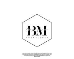 monograma de belleza de logotipo femenino bm inicial y diseño de logotipo elegante, logotipo de escritura a mano de firma inicial, boda, moda, floral y botánica con plantilla creativa vector