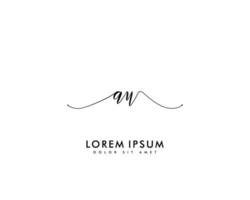 Initial letter AU Feminine logo beauty monogram and elegant logo design, handwriting logo of initial signature, wedding, fashion, floral and botanical with creative template vector