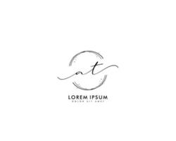 letra inicial en el monograma de belleza del logotipo femenino y diseño de logotipo elegante, logotipo de escritura a mano de la firma inicial, boda, moda, floral y botánica con plantilla creativa vector